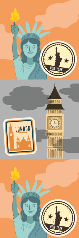 Bedroom vinyl carpet nyc and london collage - TenStickers