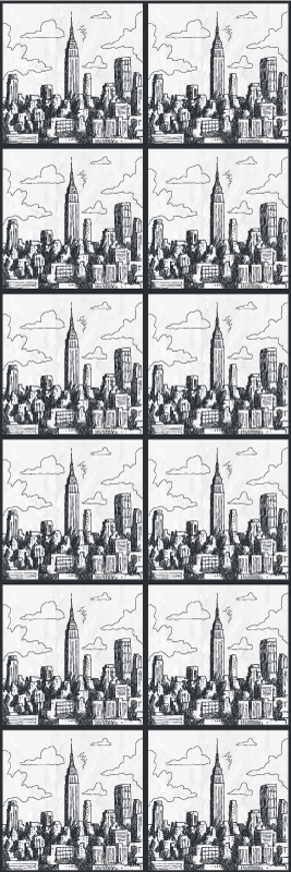 Bedroom vinyl carpet nyc sketch collage design - TenStickers