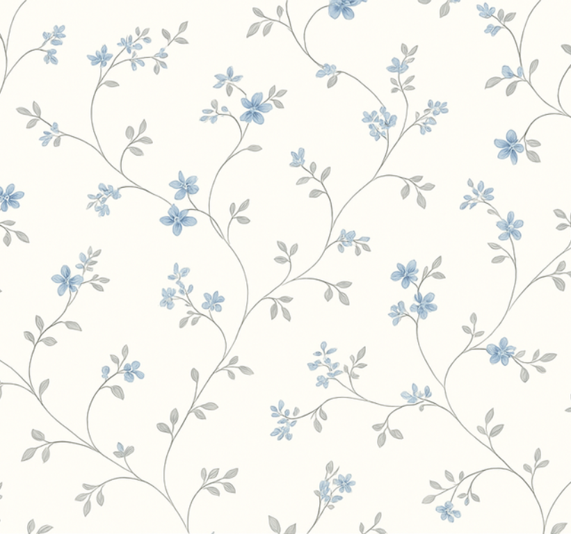 Bedroom vinyl carpet classic blue meadow trail - TenStickers