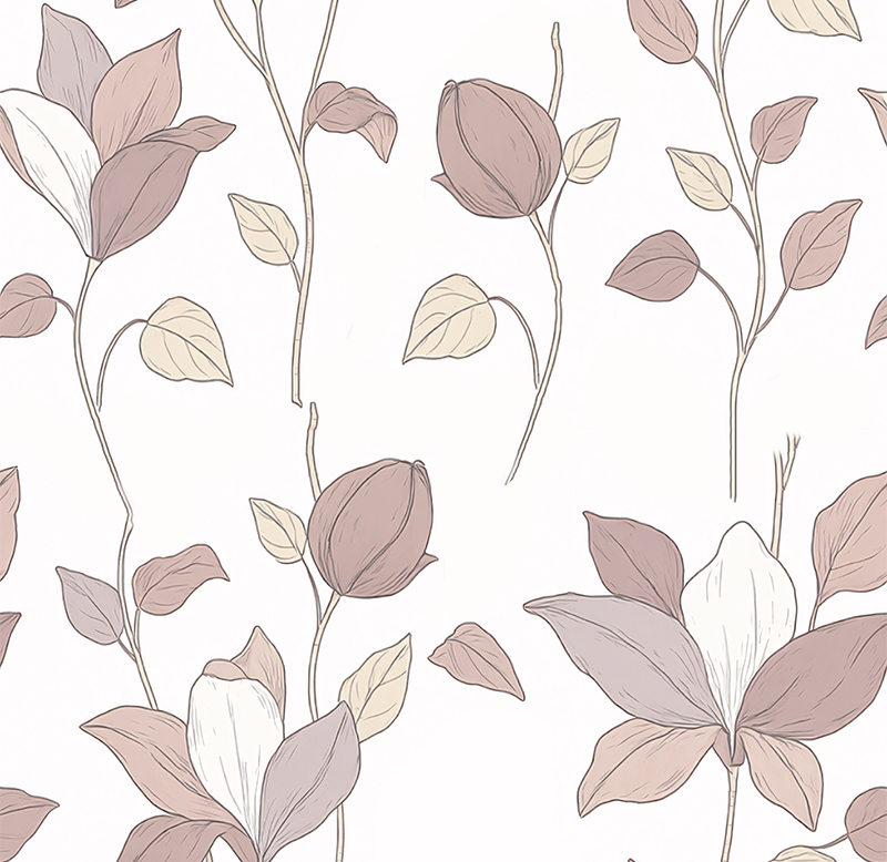 Pink floral bedroom vinyl carpet - TenStickers