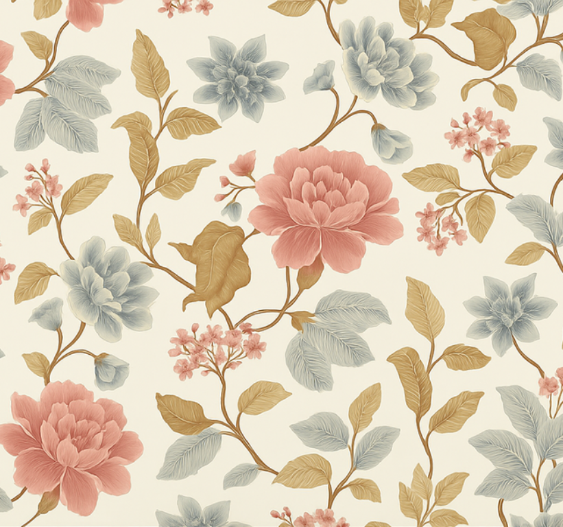 Romantic floral bedroom vinyl carpet - TenStickers