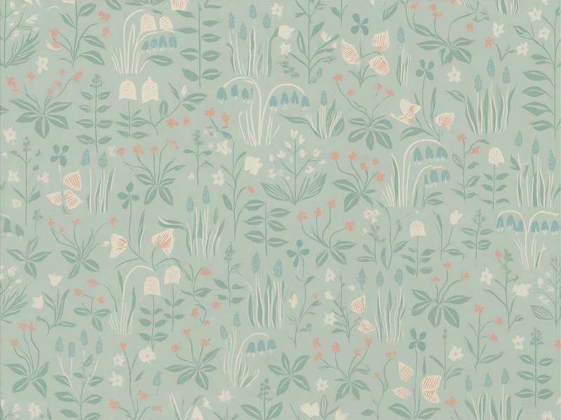 Scandi floral bedroom vinyl carpet - TenStickers