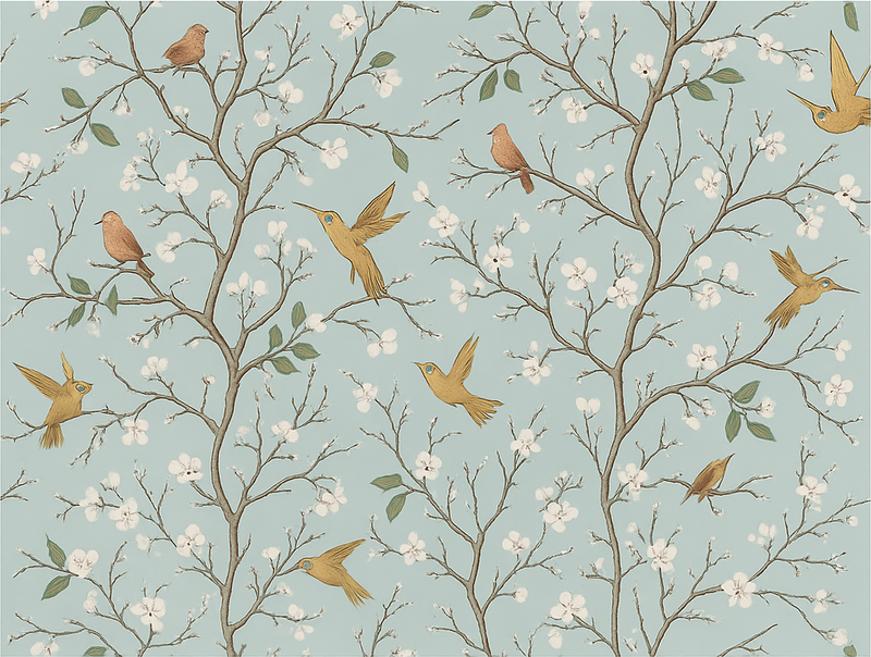 Elegant spring bedroom vinyl carpet - TenStickers