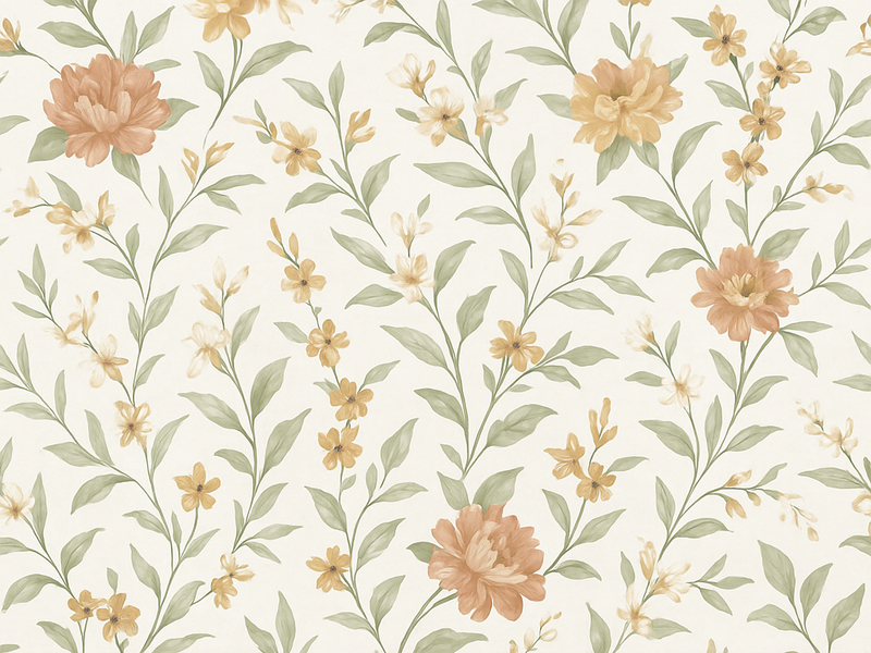 Bedroom vinyl carpet asian blossom design - TenStickers