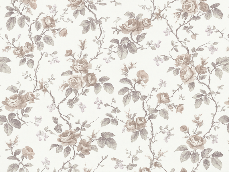 Bedroom vinyl carpet in vintage french floral - TenStickers