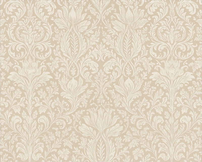 Bedroom vinyl carpet in classic beige floral - TenStickers