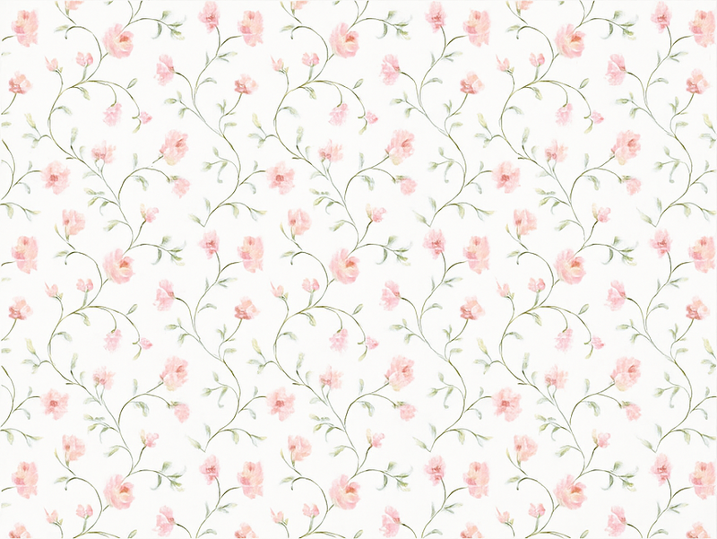 Botanical pink flower bedroom vinyl carpet - TenStickers