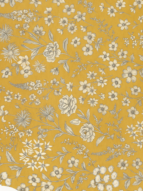 Bedroom vinyl carpet with vintage floral design - TenStickers