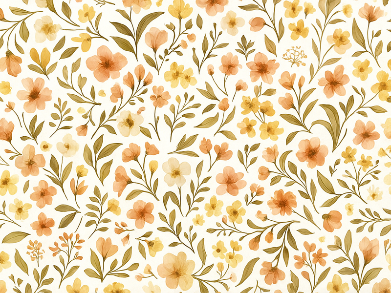 Vintage flowers floral bedroom vinyl carpet - TenStickers