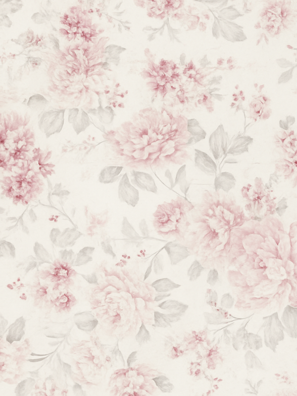 Bedroom vinyl carpet vintage pink floral pattern - TenStickers