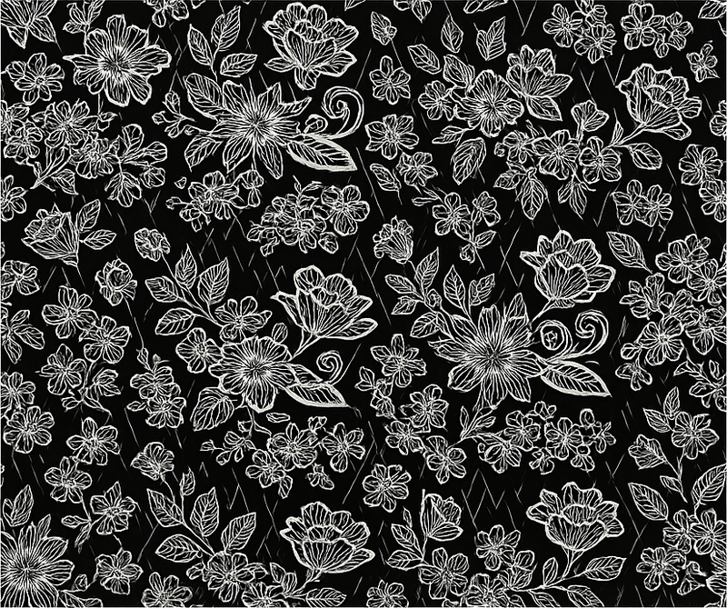 Bedroom vinyl carpet in dark floral pattern - TenStickers