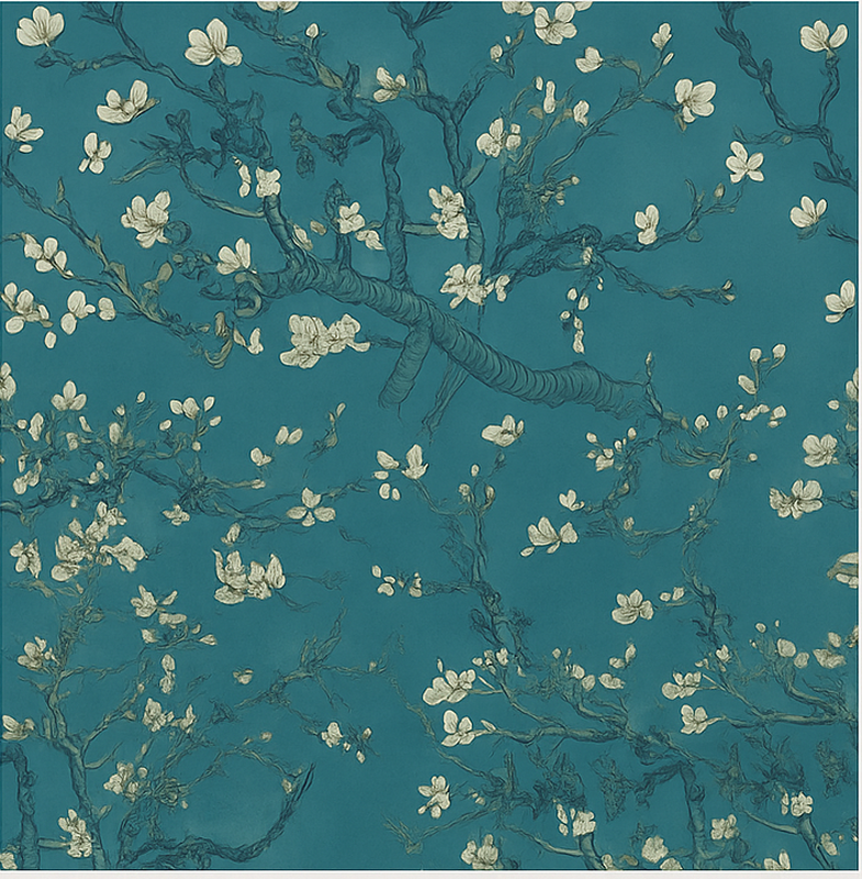 Bedroom vinyl carpet dark blue tree pattern - TenStickers