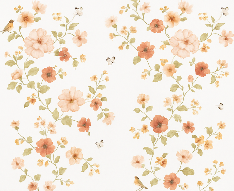 Bedroom vinyl carpet simple white small flowers - TenStickers