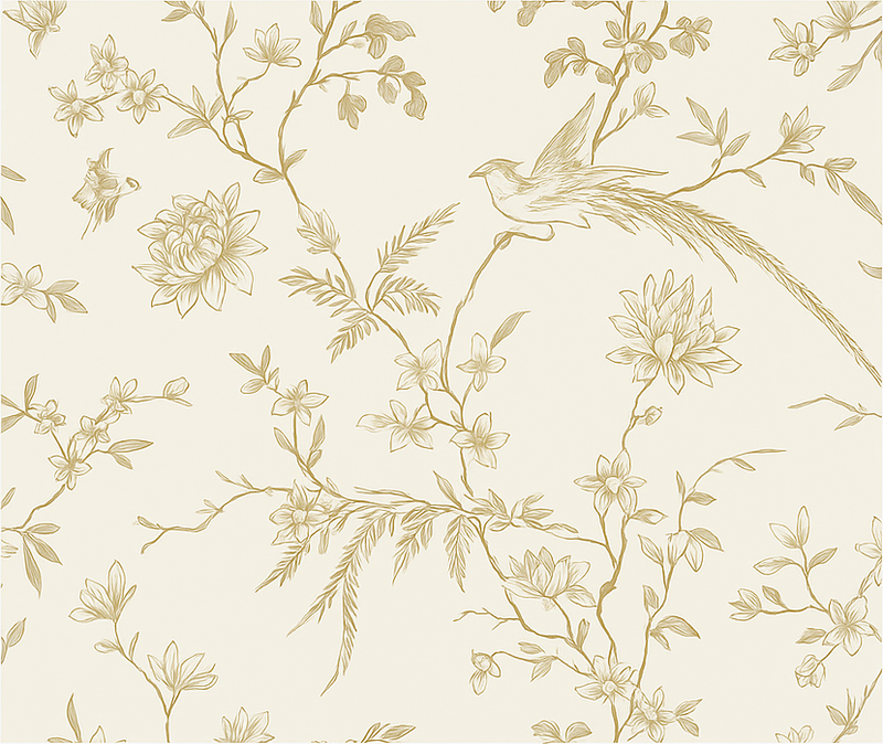 Bedroom vinyl carpet with elegant floral design - TenStickers