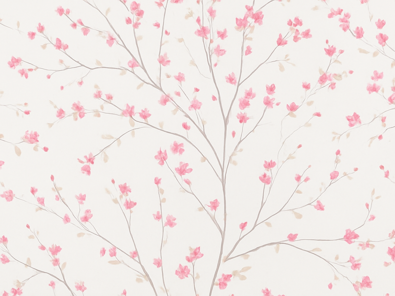 Bedroom vinyl carpet pink blossom tree design - TenStickers