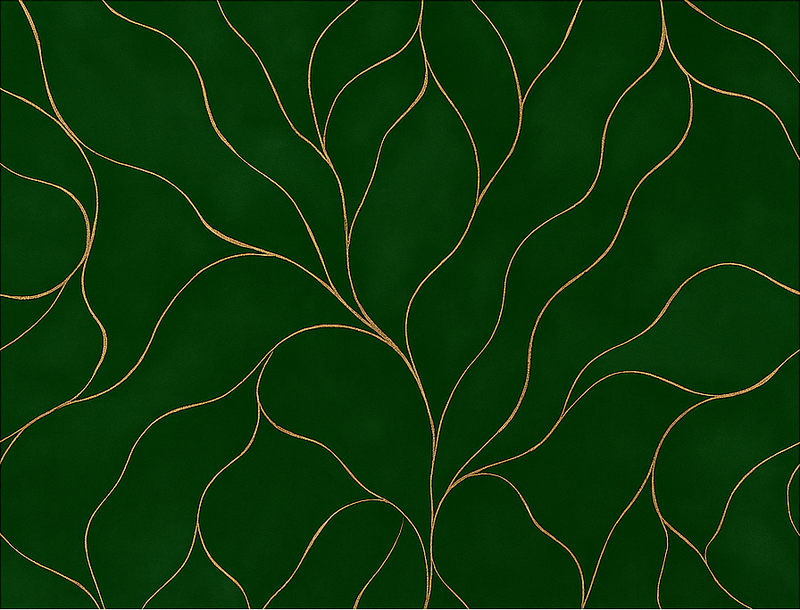 Bedroom vinyl carpet in green and gold marble - TenStickers