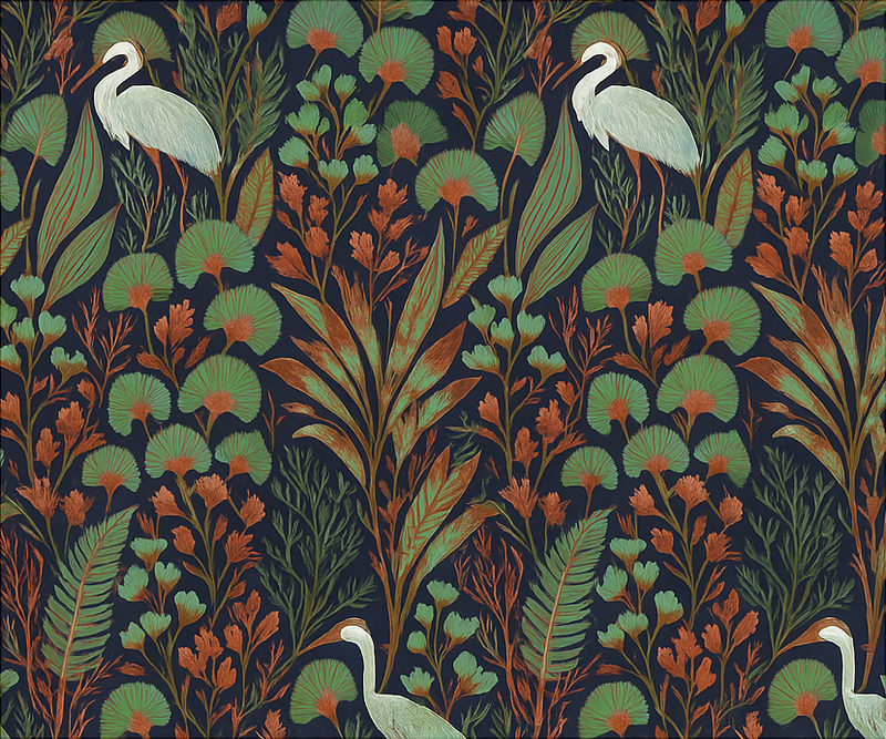 Exotic asian nature bedroom vinyl carpet - TenStickers