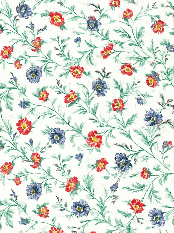 Bedroom vinyl carpet with retro floral design - TenStickers