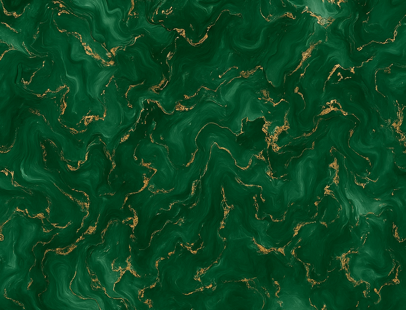 Emerald green with gold marble bedroom vinyl carpet - TenStickers