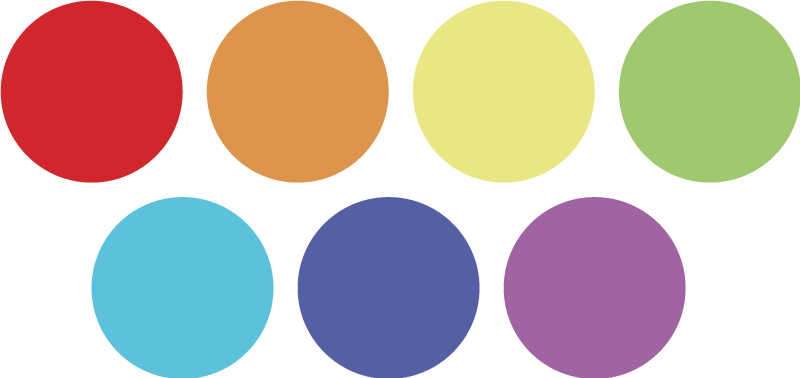 Geometric vinyl carpet in vibrant big rainbow dots - TenStickers