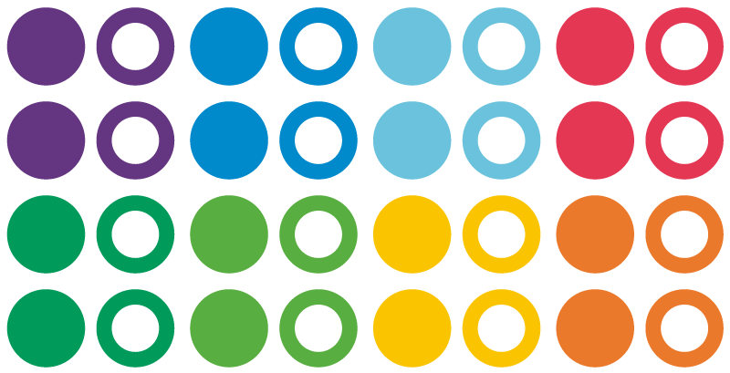 Geometric vinyl carpet rainbow colored circles - TenStickers