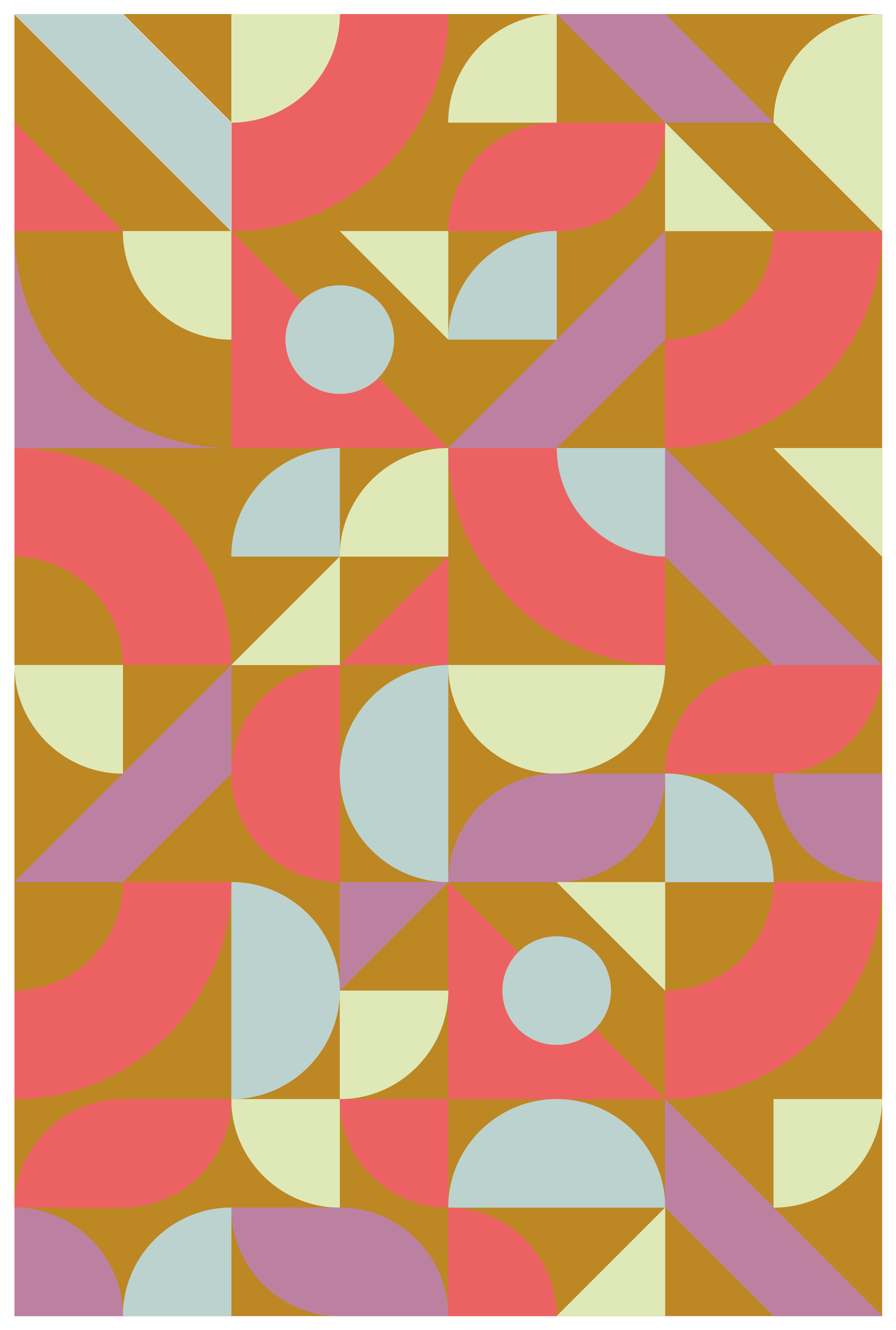 Geometric vinyl carpet in vintage hues - TenStickers