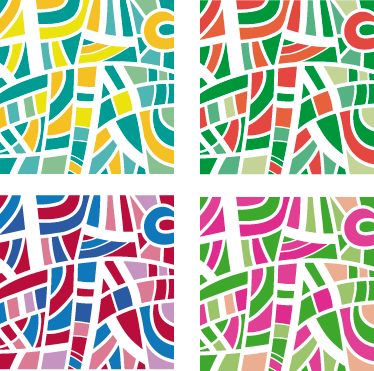 Geometric vinyl carpet in multicolored tiles - TenStickers