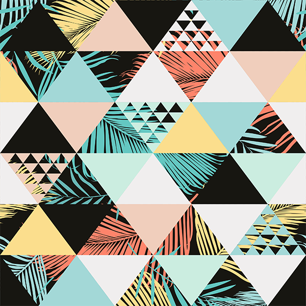 Geometric vinyl carpet jungle triangles - TenStickers