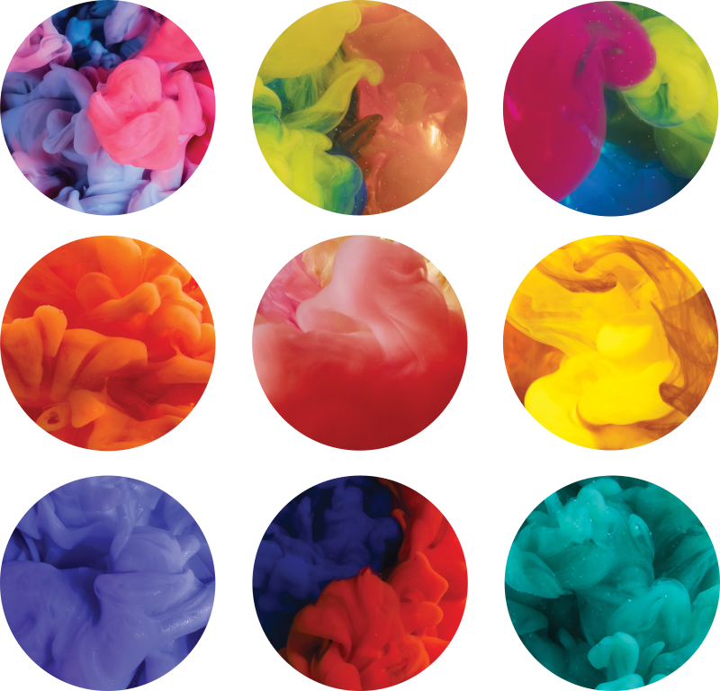 Geometric vinyl carpet color smoke sticker set - TenStickers
