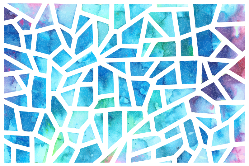 Geometric vinyl carpet watercolor triangle mosaic - TenStickers