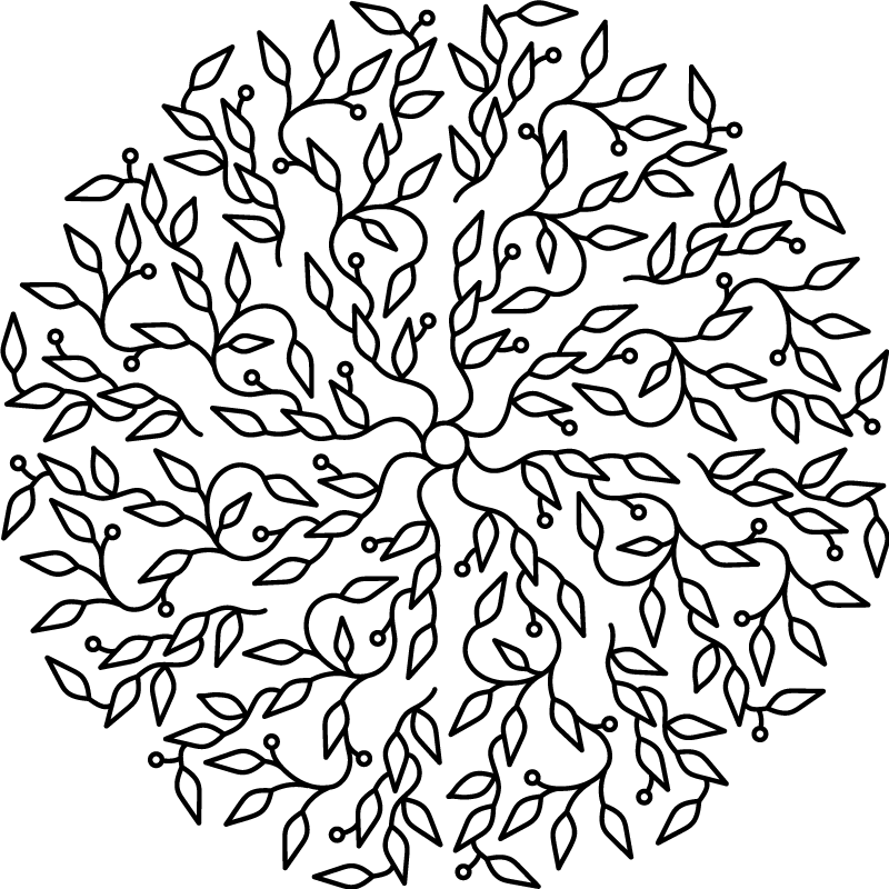 Geometric vinyl carpet tree of life design - TenStickers