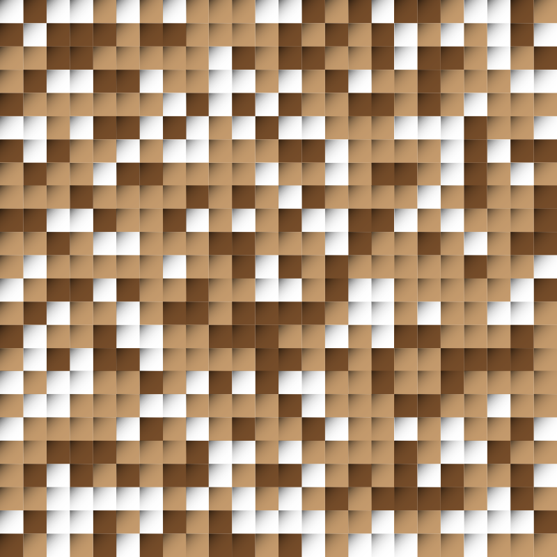 Geometric vinyl carpet in brown squares - TenStickers