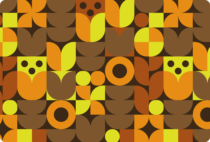 Geometric vinyl carpet abstract 70s design - TenStickers