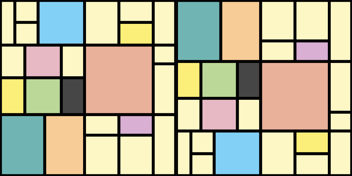 Geometric vinyl carpet patchwork color blocks - TenStickers