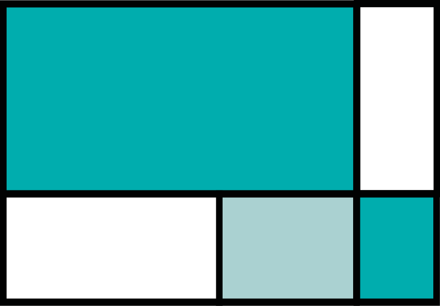 Geometric vinyl carpet in green square color blocks - TenStickers