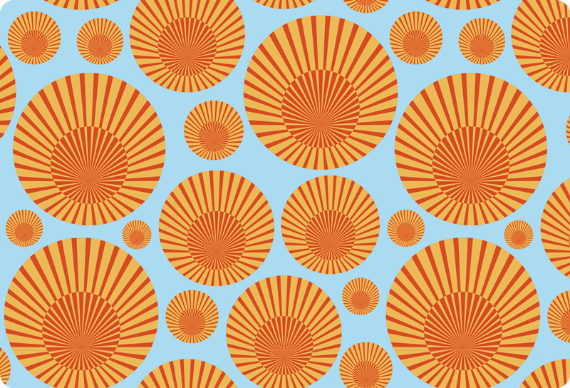 Geometric vinyl carpet 70's sunshine design - TenStickers