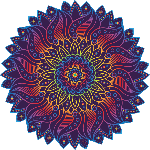 Geometric vinyl carpet rainbow mandala design - TenStickers