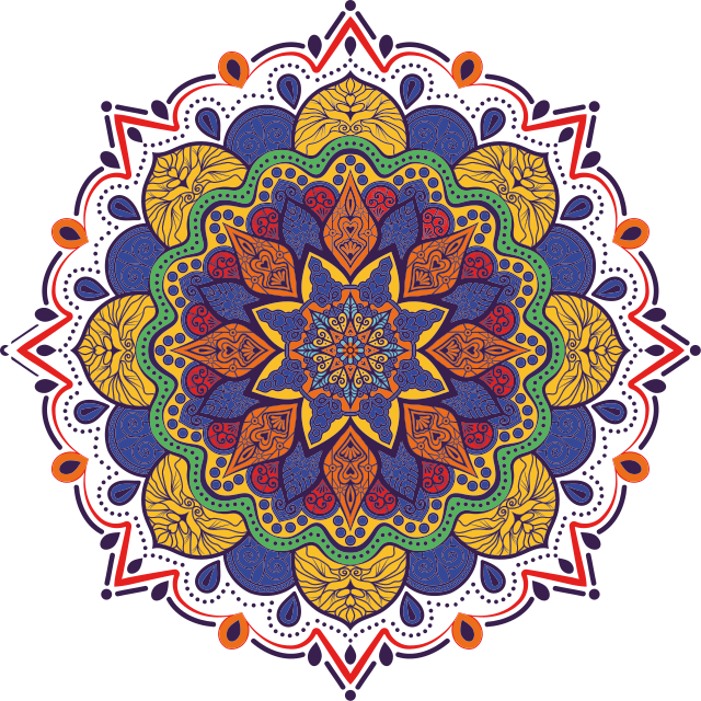 Geometric vinyl carpet colorful floral mandala - TenStickers