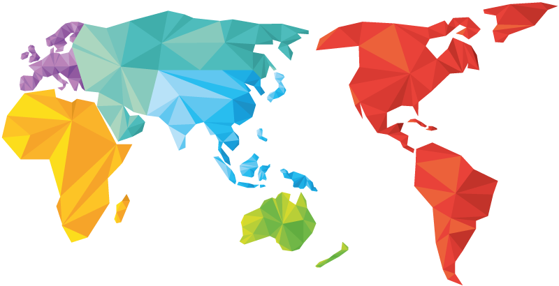 Geometric vinyl carpet world map design - TenStickers