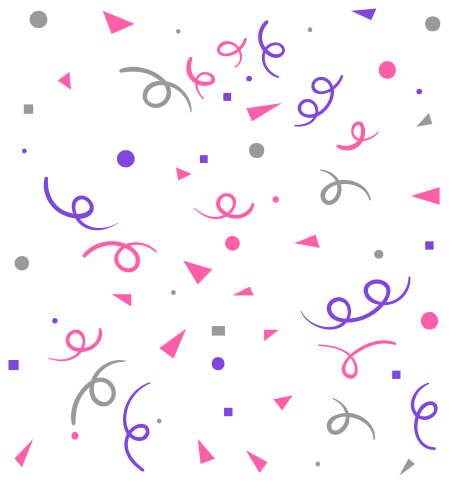 Geometric vinyl carpet in grey, pink and purple confetti - TenStickers
