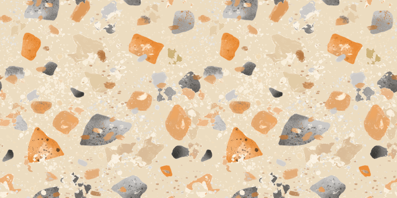Geometric vinyl carpet with monochrome terrazzo design - TenStickers