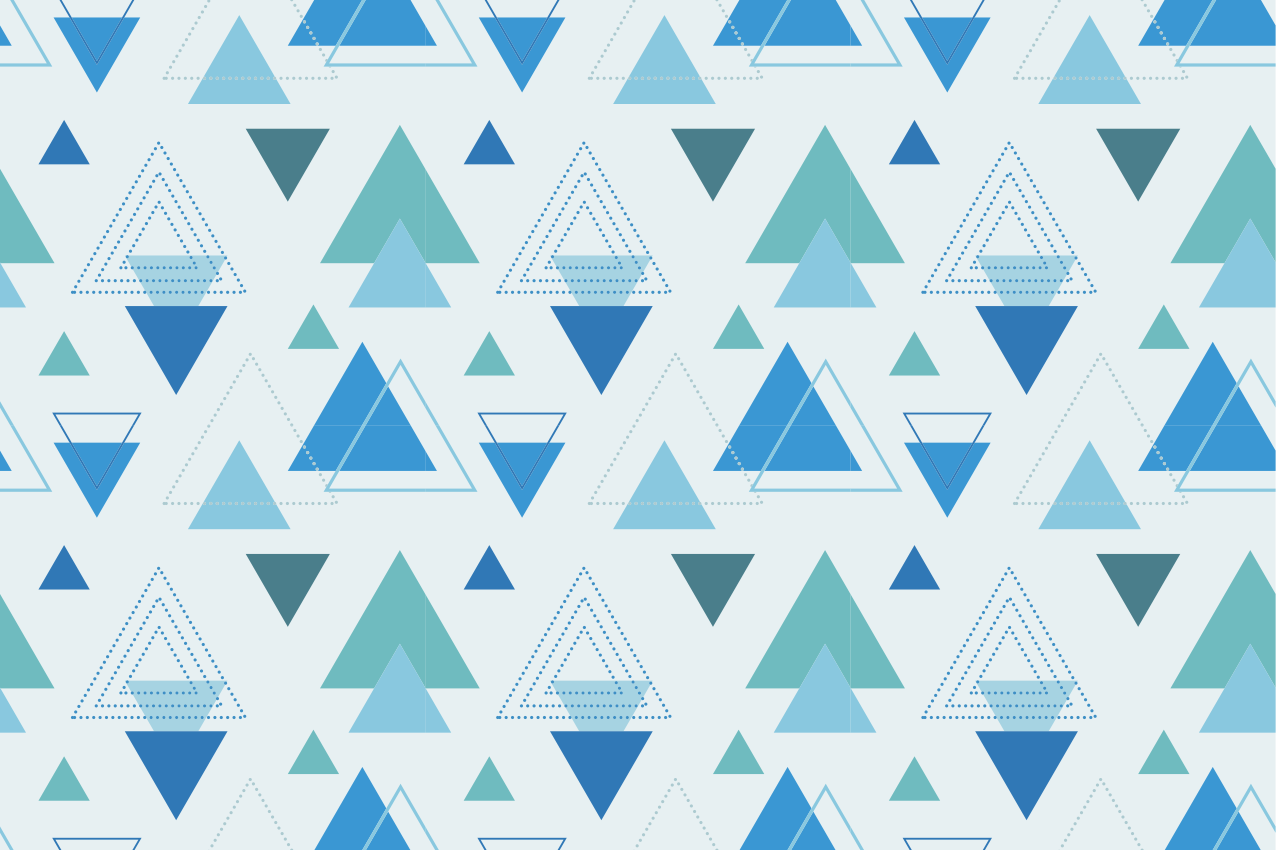 Geometric vinyl carpet with blue triangle pattern - TenStickers
