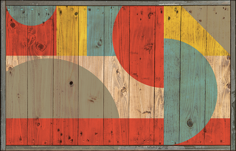 Geometric vinyl carpet wood geometry - TenStickers