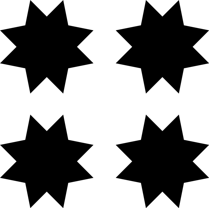Geometric vinyl carpet black star shapes - TenStickers