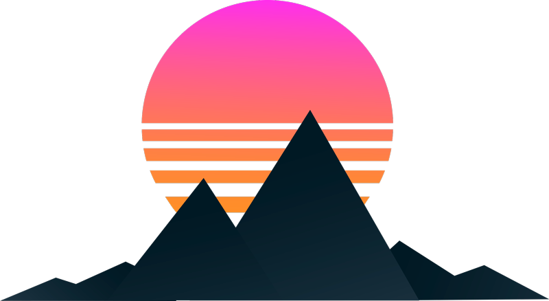 Geometric vinyl carpet mountain sunset - TenStickers