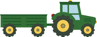 Kids vinyl carpet green tractor and wagon - TenStickers