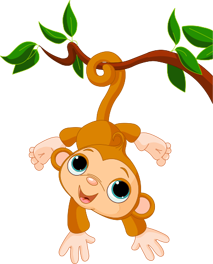 Kids vinyl carpet happy little monkey - TenStickers