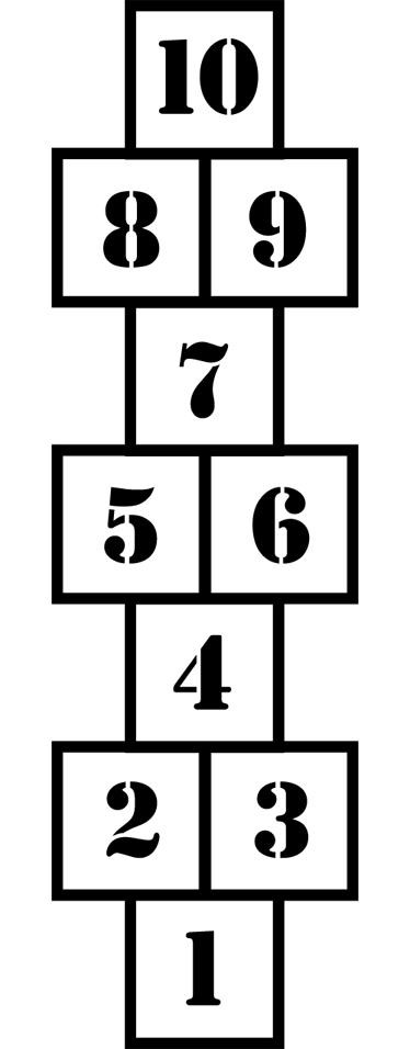 Kids vinyl carpet black and white hopscotch - TenStickers