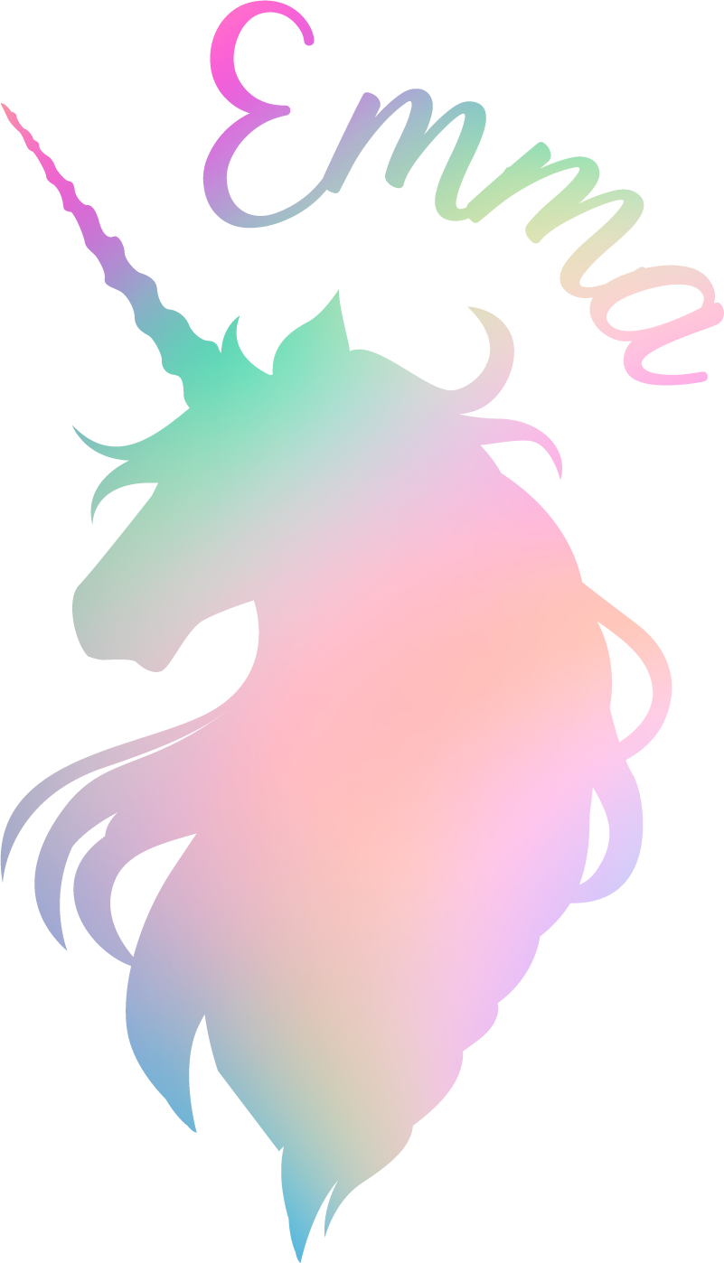 Kids vinyl carpet customizable unicorn silhouette - TenStickers