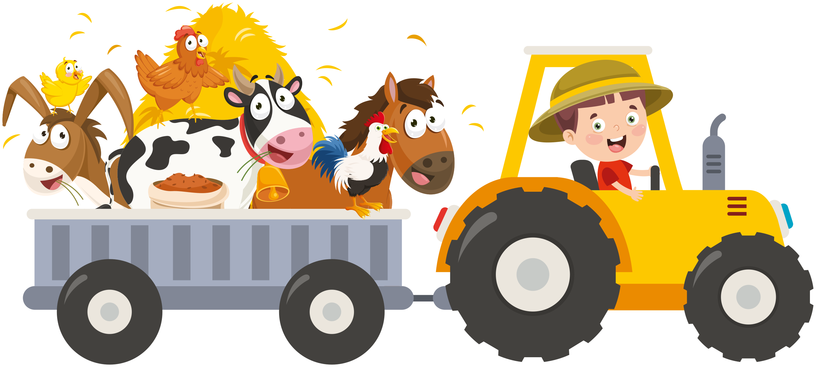 Kids vinyl carpet little farmer with animals - TenStickers